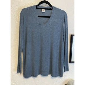 🌻Cabi {XXS} Style# 3229 Relax Tee V Neck Long Sleeve Blue/Gray